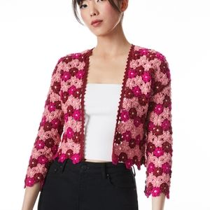 Alice + Olivia - NWT Flower Crochet Cardigan Top - Hand-Knitted